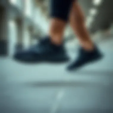 Performance in Motion: Adidas Black Shoes Dynamic movement with black Adidas shoes in action