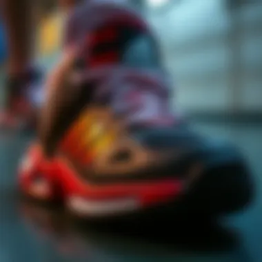 Innovative Design of Adidas Kids Basketball Shoes Close-up of Adidas children's basketball shoe design