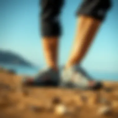 User experiencing the comfort of adidas sandals during a sporty outing