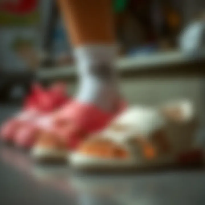 Adidas sandals in various colors and styles for women