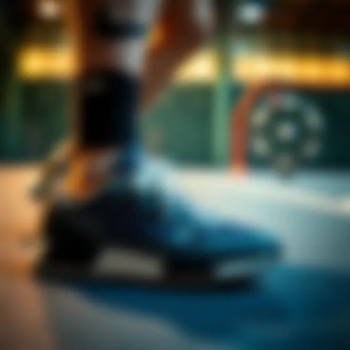 Dynamic athletic scene featuring Adidas footwear in action