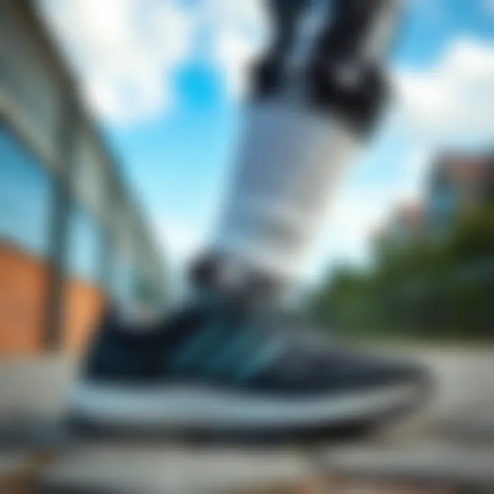 Stylish Outdoor Look with Adidas Bounce Stylish Adidas Bounce shoes in outdoor setting