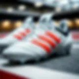 Close-up view of Adidas Predator cleats showcasing the intricate design and texture.