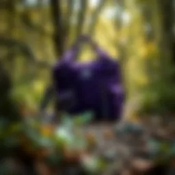 Stylish Adidas purple bag showcased in an outdoor setting