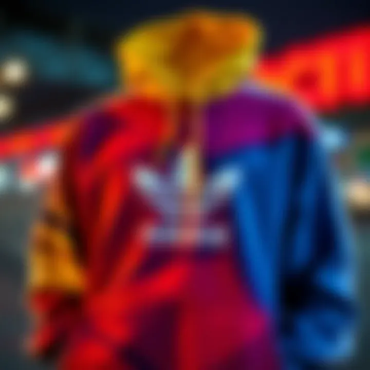 Colorful Adidas sweatshirt showcasing vibrant design