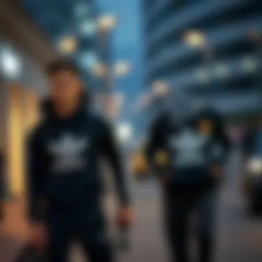 Stylish outfit combination featuring Adidas sweatshirt