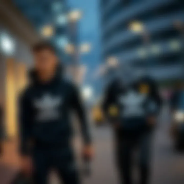 Stylish outfit combination featuring Adidas sweatshirt