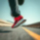 Dynamic action shot of Adidas Runfalcon footwear in motion