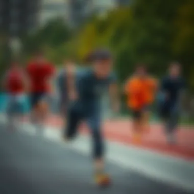 Athletes engaging in various sports activities wearing Adidas Runfalcon