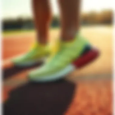 Performance of Adidas Running Shoes Adidas running shoes on a track