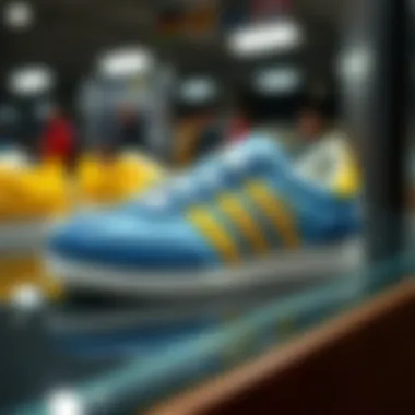 Stylish design of Adidas Samba children's shoes on display