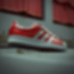 Adidas Superstar in red and white showcasing design