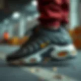 Dynamic display of Air Max Plus showcasing unique design elements