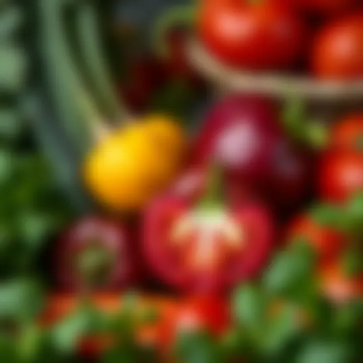 Vibrant vegetables showcasing natural pigments