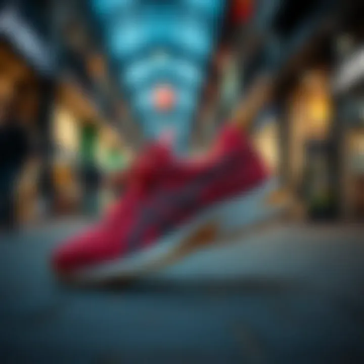 Stylish Asics footwear highlighted in a lifestyle setup