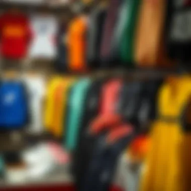 Wide range of Asics sports apparel on display