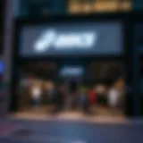 Asics store exterior showcasing modern design