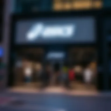 Asics store exterior showcasing modern design