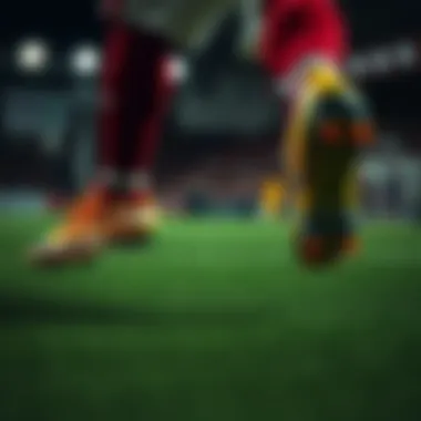 Athlete wearing Fenerbahçe Nike cleats during an intense match