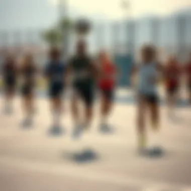 Diverse Sports for Enhanced Performance A dynamic scene of athletes engaging in various sports activities.