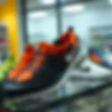 Diverse range of athletic shoes displayed