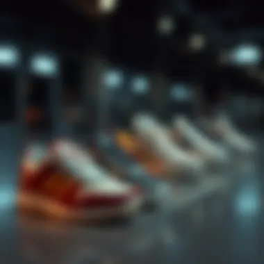 Historical timeline highlighting the evolution of footwear brands over the decades.