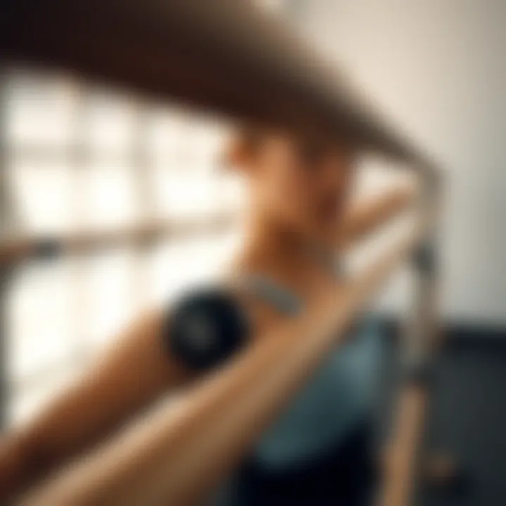 Precision in Barre Equipment Close-up of barre equipment showcasing precision and style