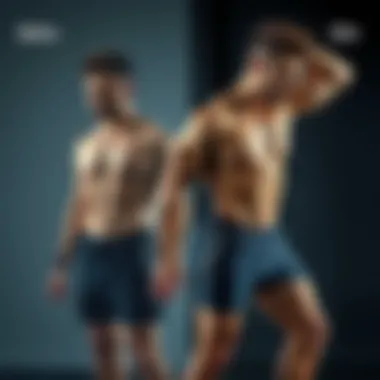 Before and after transformation showcasing fitness progress