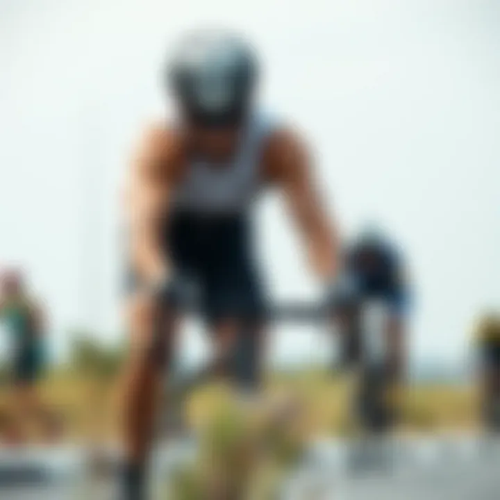 Cyclist showcasing muscle engagement while riding