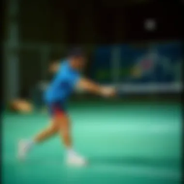 Athlete demonstrating advanced techniques with the Butterfly Silver Racket on a court