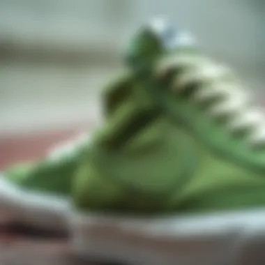 Close-up of Nike Blazer Mid Green Design