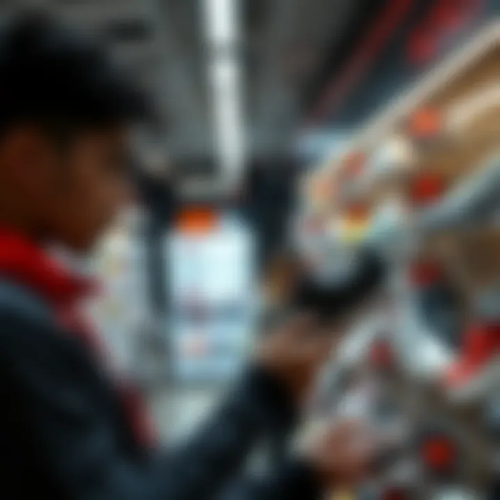 Person comparing prices while shopping for shoes online