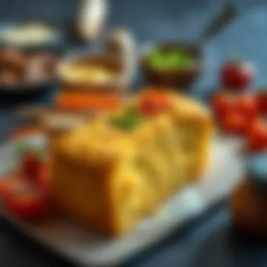 A plate of corn bread accompanied by wholesome ingredients