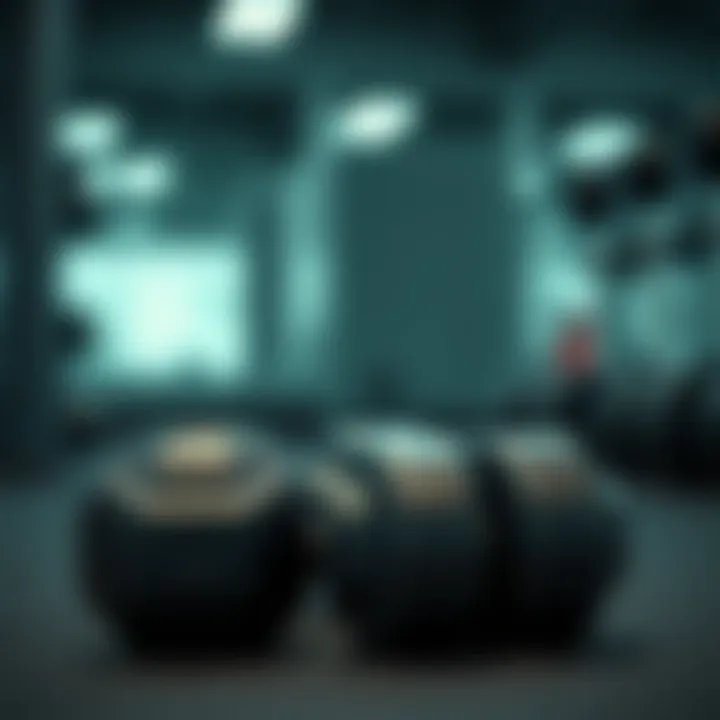 Dumbbells used in various fitness routines