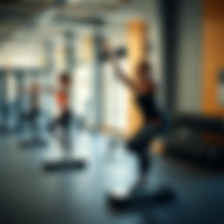 Dynamic Balance Exercises in the Gym Illustration of various dynamic balance exercises displayed in a gym setting