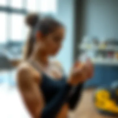 A fitness enthusiast checking vitamin labels