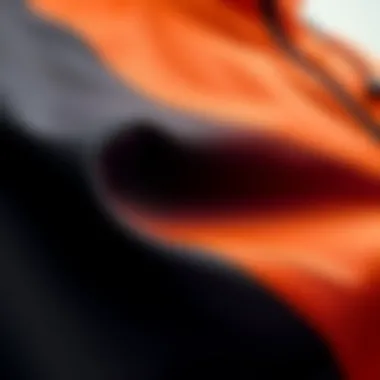 Close-up of High-Quality Fabric in Sports Rain Jackets Close-up of high-quality fabric used in sports rain jackets