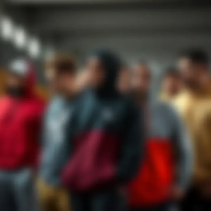 Diverse Styles in Athletic Wear A group of diverse athletes showcasing different sweatshirt styles