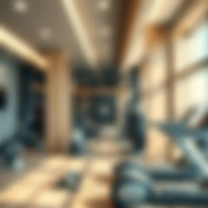 Modern Gym - Where Tradition Meets Innovation An interior view of a modern gym blending traditional design with contemporary fitness equipment.