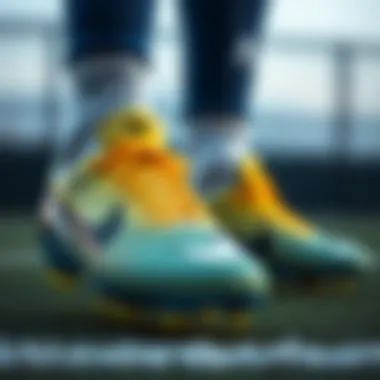 Close-up view of Fenerbahçe Nike cleats highlighting performance features