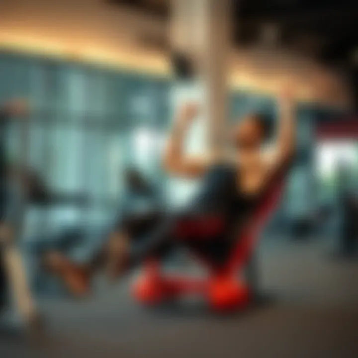 Demonstrating Proper Form on the Inclined Machine Press Fitness expert demonstrating proper form on inclined machine press