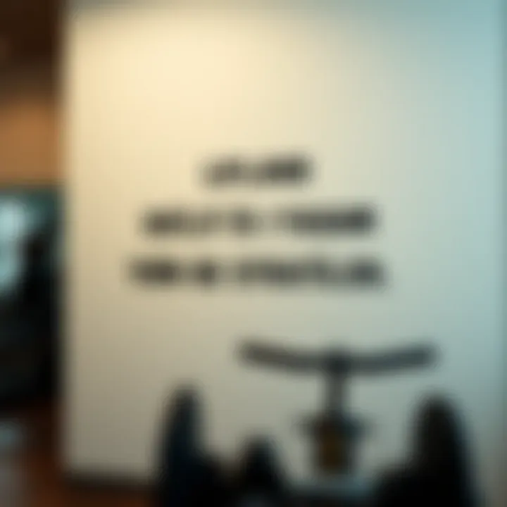 Motivational quote on a wall in a fitness studio