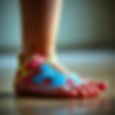 Illustration of foot development stages in children