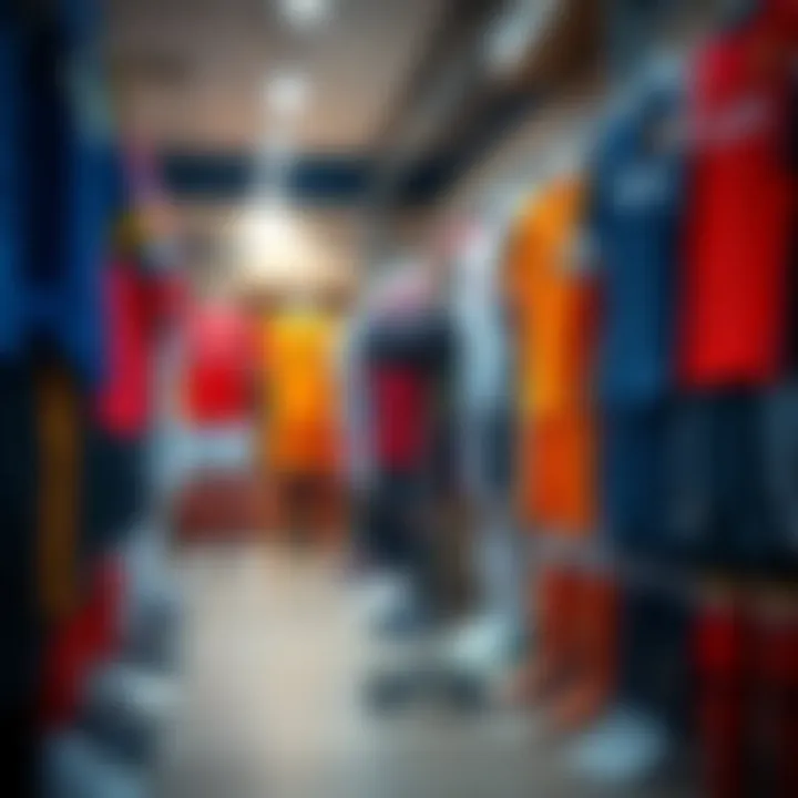 Variety of Sports Uniforms Available Diverse range of sports uniforms displayed in a retail setting