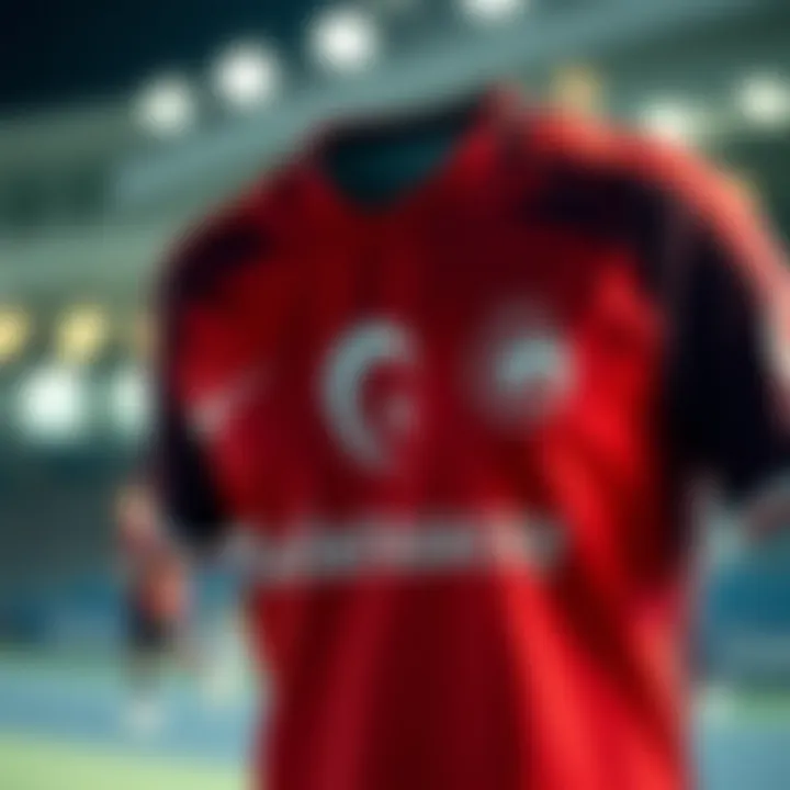 Close-up of Galatasaray jersey showcasing its design and logo