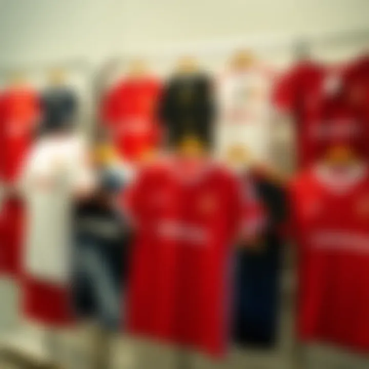 Creative Display of Galatasaray T-Shirt Collection A collection of Galatasaray t-shirts displayed creatively