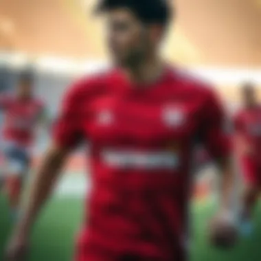 Galatasaray T-Shirt in Action A person wearing Galatasaray t-shirt in a sports environment