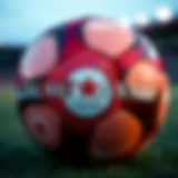 Close-up view of a Galatasaray branded football showcasing its design and quality.