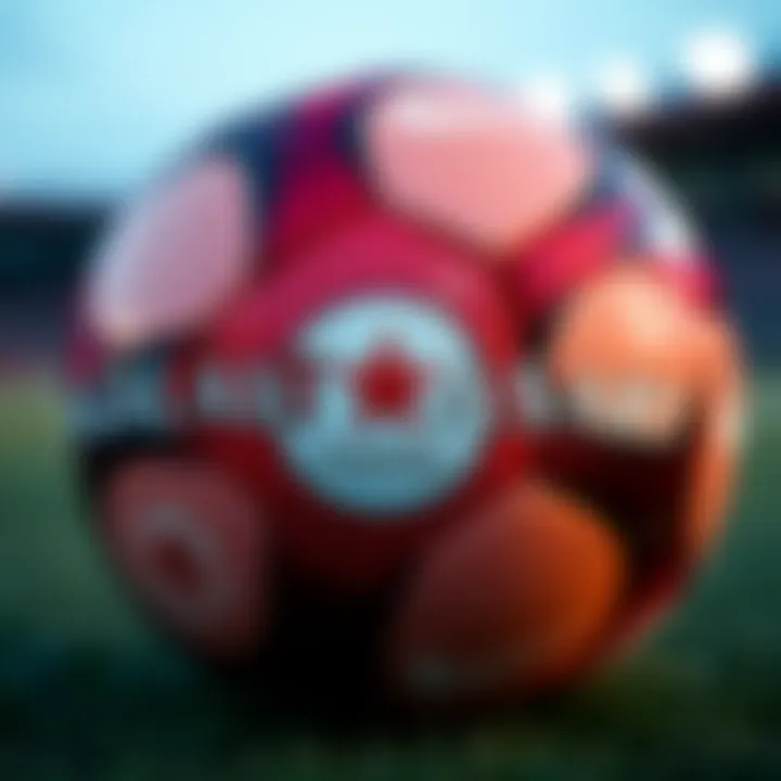 Close-up view of a Galatasaray branded football showcasing its design and quality.