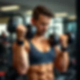 Dumbbell shoulder press demonstrating proper form